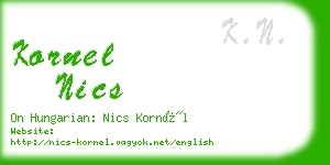 kornel nics business card